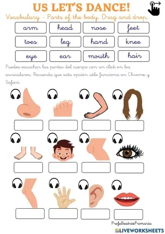 Go Far Richmond Year 1 U5 Let's dance! Vocabulary I Parts of the body