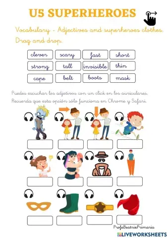 Go Far Richmond U5 Superheroes - Vocabulary