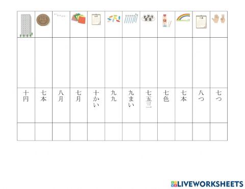 Level I－II 数の漢字２