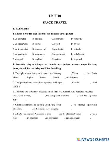 Practice test - UNIT 10 - PART 1