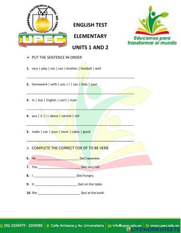 To be, present simple, can, used to, present continous, past simple
