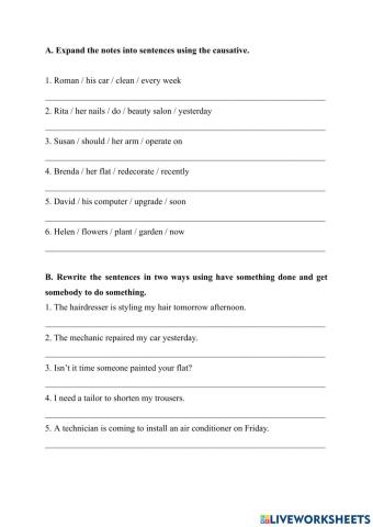 Causative Form. New Destinations B2