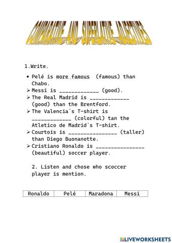 Comparative and superlative adjectives