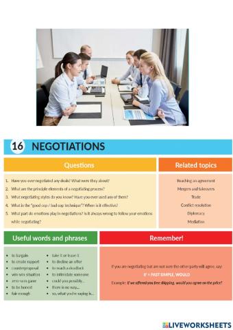 Business Photo Card - negotiations