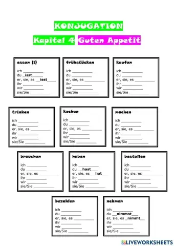Konjugation Verben Akkusativ Kapitel 4