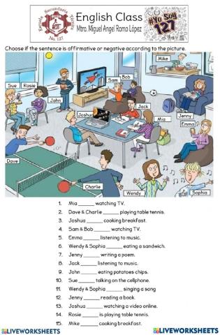 Presente continuo FICHA 1