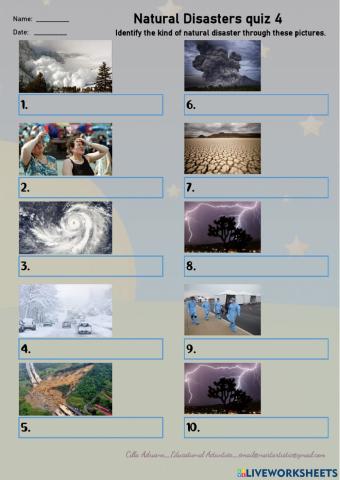 Natural disasters quiz 4