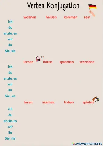 Verben Konjugation - Präsens
