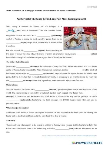 Word formation, vocabulary, food, prefix, suffix