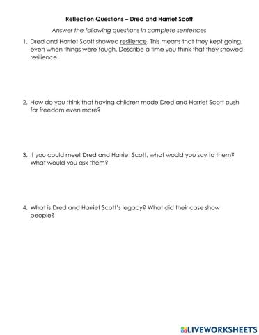 Dred Scott Reflection Questions
