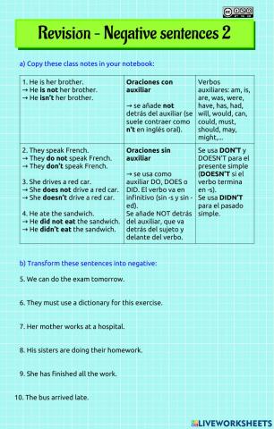 Revision - negative 2