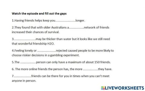 Do we really need friends?