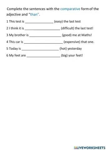 Comparative adjectives
