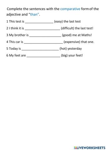 Comparative adjectives