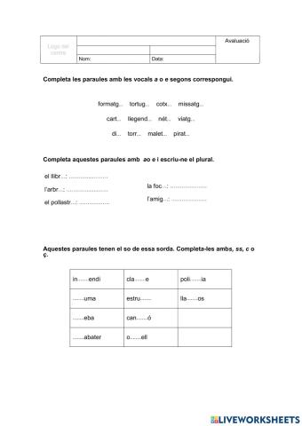 Prova Ortografia UD6