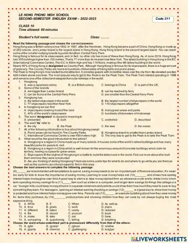 E10 - LHP - 2nd Semester Exam - no.311 - 22-23