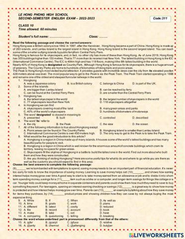 E10 - LHP - 2nd Semester Exam - no.311 - 22-23
