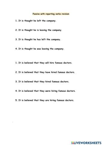 Passive with reporting verbs review