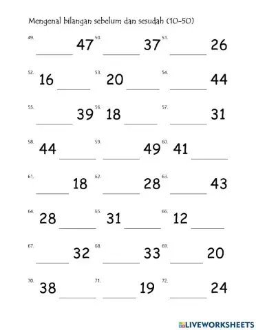 Bilangan sebelum dan sesudah 10-50-C