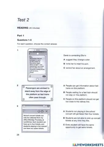Mock Exam 2- Reading Pet