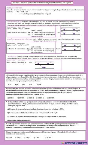 Colisões, Impulso, quantidade de movimento