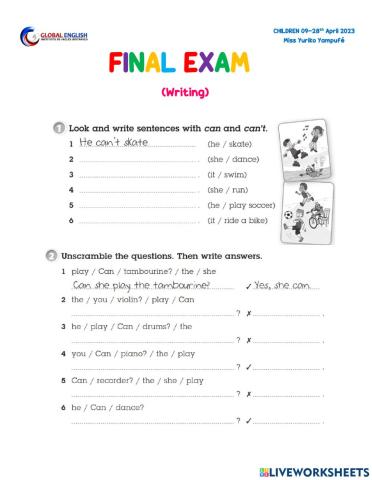 Final exam writing-children 09