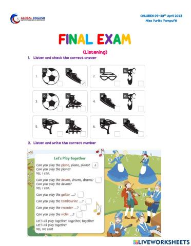 Final exam listening-children 09