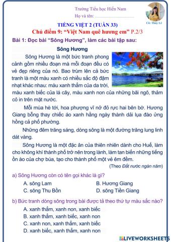 Tiếng Việt 2 (Tuần 33)