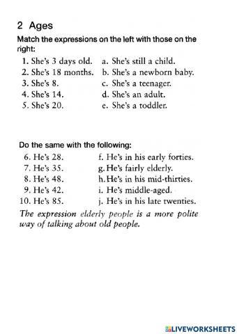 Vocabulary Organizer Un 1 AGE