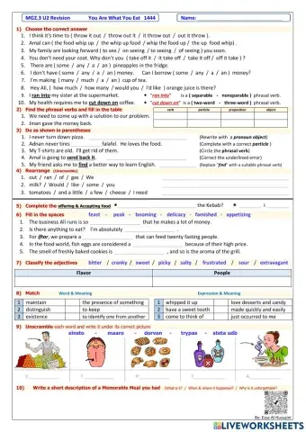 MG2.3 U2 Revision You Are What You Eat
