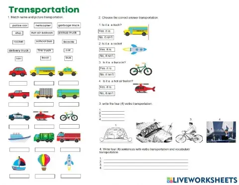 Transportation, there is, there are, comparative, superlative,verbs transportation