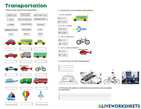 Transportation, there is, there are, comparative, superlative,verbs transportation