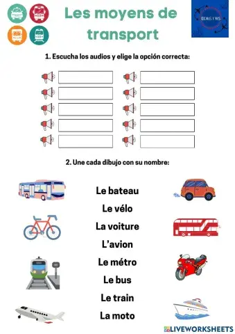 Francés 6º. Les moyens de transport