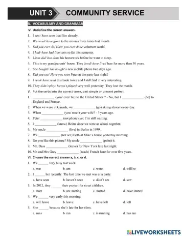 G7 U3 MLH Tenses & Preposition