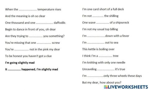 I'm going slightly mad