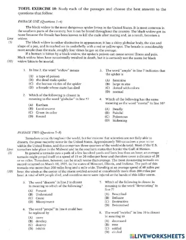 Toefl reading exercise 8