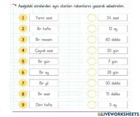 Zaman Ölçüleri Eşleştirme
