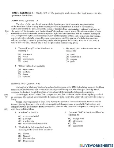 Toefl reading exercise 11