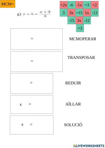 Equacions amb fraccions