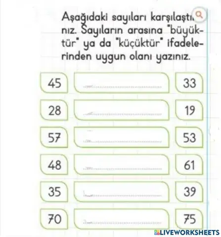 Sayıları Karşılaştıralım