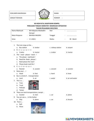 Bahasa inggris kelas 5