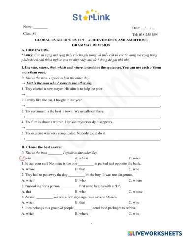 Viet teacher-S9-Week 31-U9-Gram revision