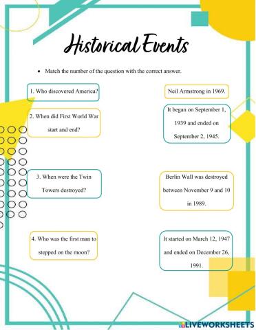 Historic Events Dates