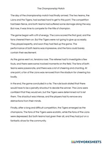 The Championship Match