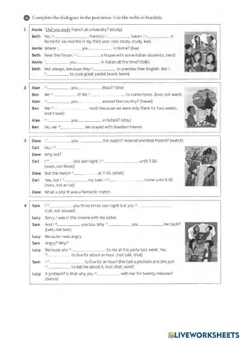 Past simple regular verbs