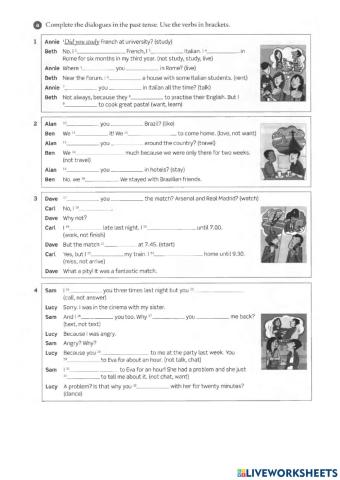 Past simple regular verbs