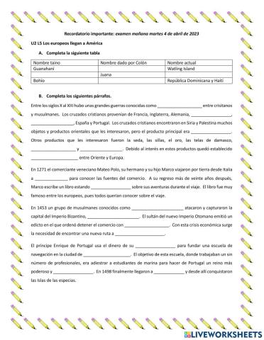 Los europeos llegan a América