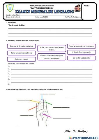 Evaluación mensual de liderazgo