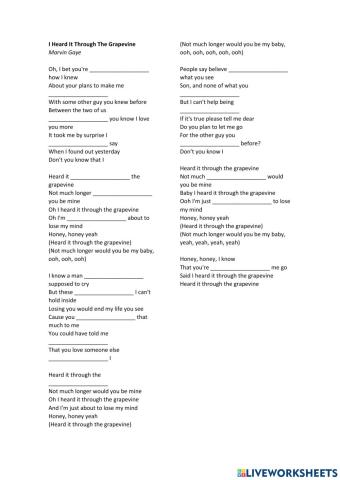 I heard it through the grapevine