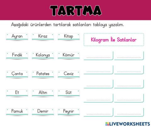 Tartma-Kilogram